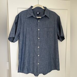 Lands' End Men's Casual Blue/Chambray Button Down Shirt L